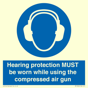 Hearing protection MUST be worn while using the compressed air gun